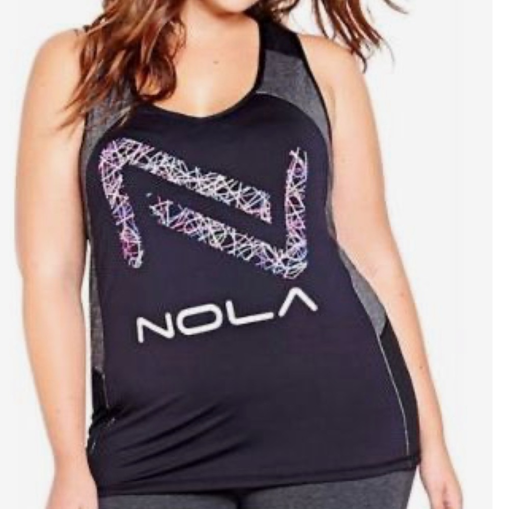 NOLA Colorblocked Racerback workout Tank - 1x